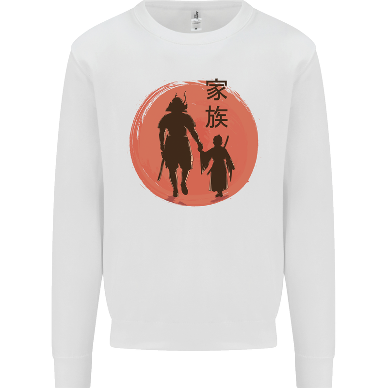 Samurai Dad Son Fathers Day MMA Martial Arts Kids Sweatshirt Jumper White
