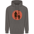 Samurai Dad Son Fathers Day MMA Martial Arts Mens 80% Cotton Hoodie Charcoal