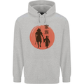 Samurai Dad Son Fathers Day MMA Martial Arts Mens 80% Cotton Hoodie Sports Grey