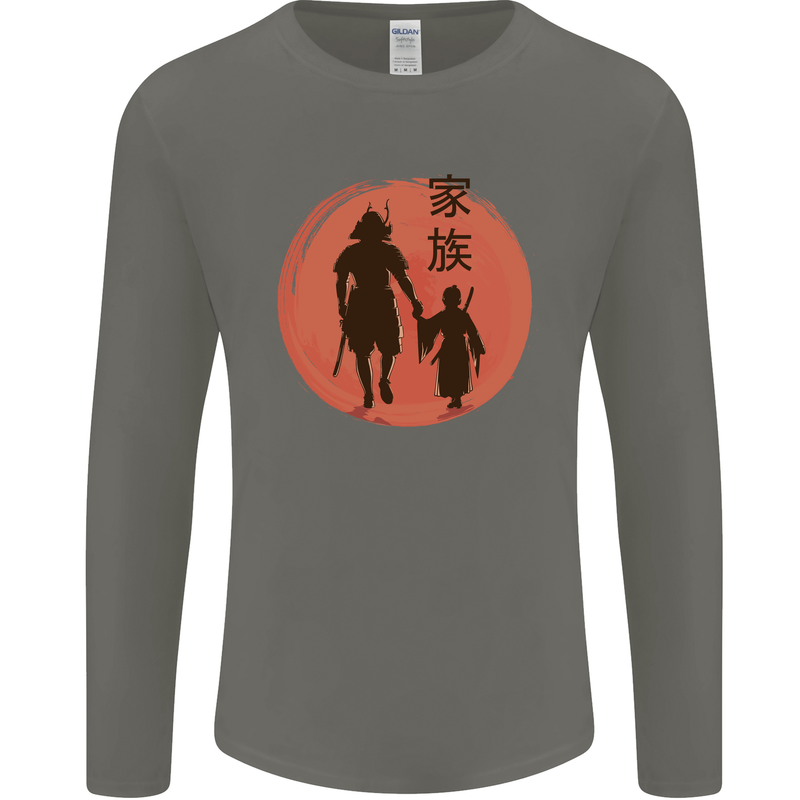 Samurai Dad Son Fathers Day MMA Martial Arts Mens Long Sleeve T-Shirt Charcoal