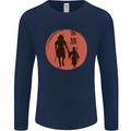 Samurai Dad Son Fathers Day MMA Martial Arts Mens Long Sleeve T-Shirt Navy Blue