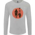 Samurai Dad Son Fathers Day MMA Martial Arts Mens Long Sleeve T-Shirt Sports Grey