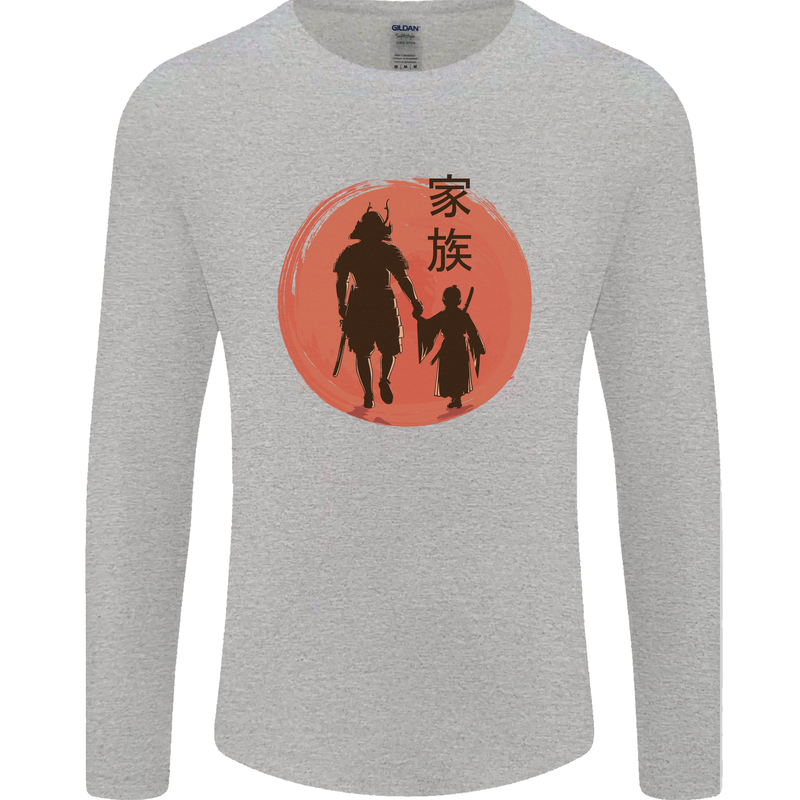 Samurai Dad Son Fathers Day MMA Martial Arts Mens Long Sleeve T-Shirt Sports Grey