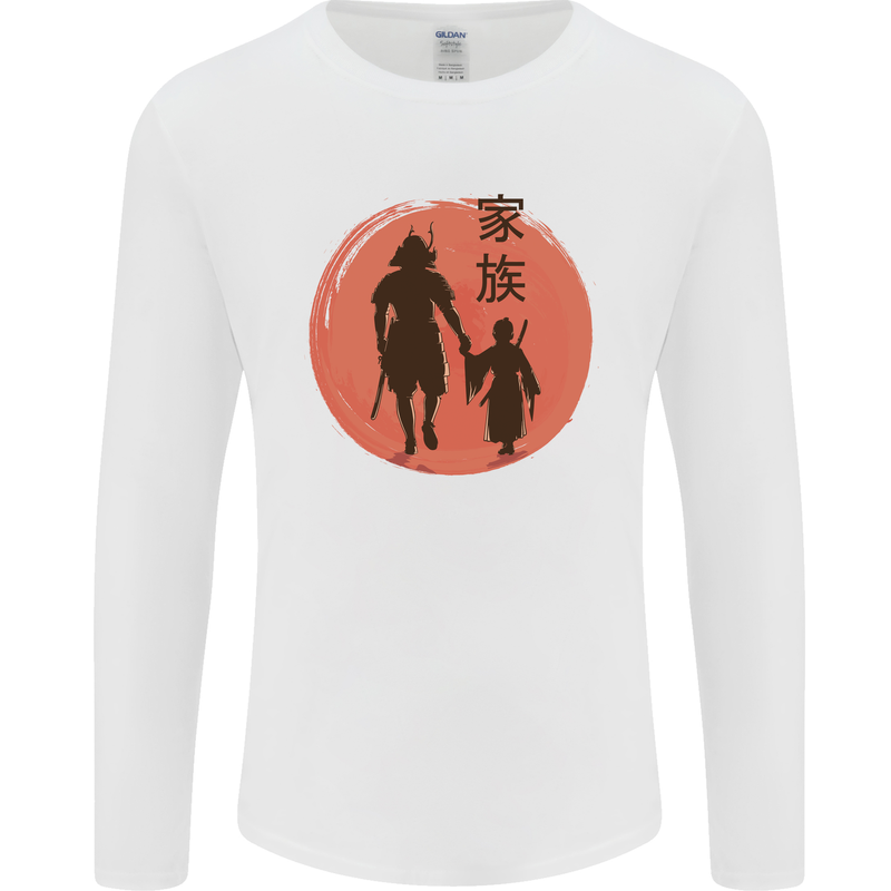 Samurai Dad Son Fathers Day MMA Martial Arts Mens Long Sleeve T-Shirt White