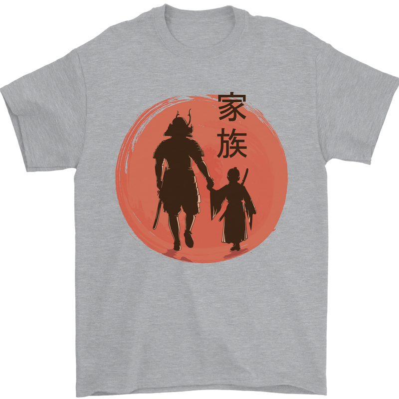 Samurai Dad Son Fathers Day MMA Martial Arts Mens T-Shirt 100% Cotton Sports Grey