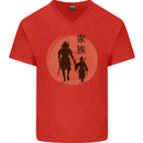 Samurai Dad Son Fathers Day MMA Martial Arts Mens V-Neck Cotton T-Shirt Red
