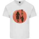 Samurai Dad Son Fathers Day MMA Martial Arts Mens V-Neck Cotton T-Shirt White