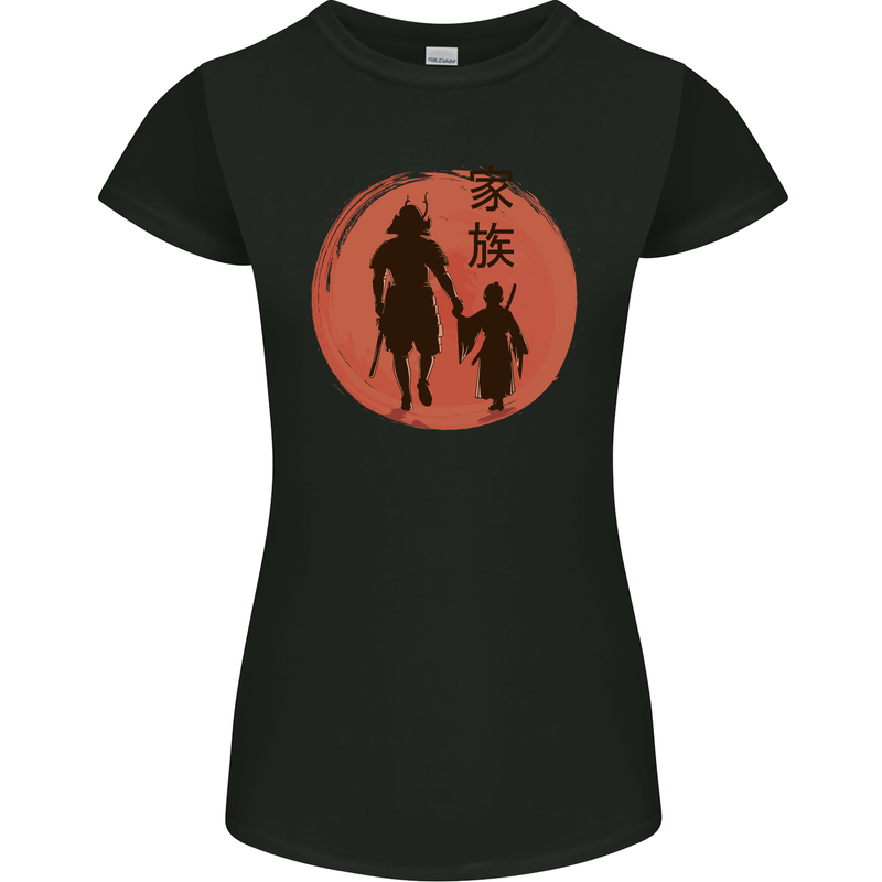 Samurai Dad Son Fathers Day MMA Martial Arts Womens Petite Cut T-Shirt Black
