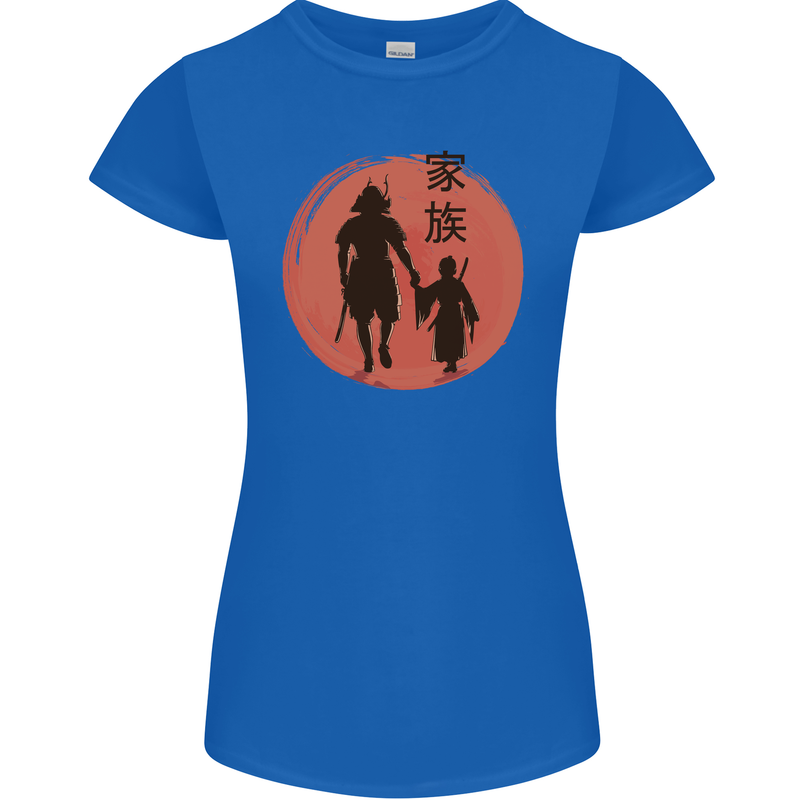 Samurai Dad Son Fathers Day MMA Martial Arts Womens Petite Cut T-Shirt Royal Blue