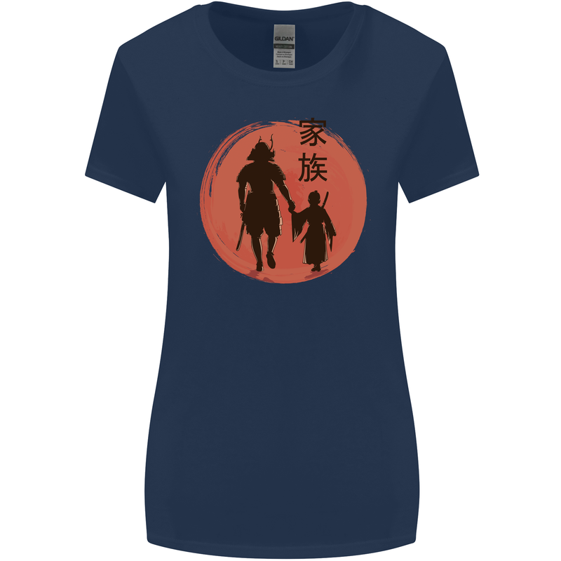 Samurai Dad Son Fathers Day MMA Martial Arts Womens Wider Cut T-Shirt Navy Blue