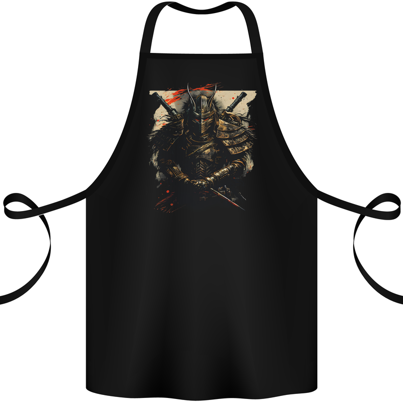 Samurai Extreme Japanese Fantasy Warrior Cotton Apron 100% Organic Black