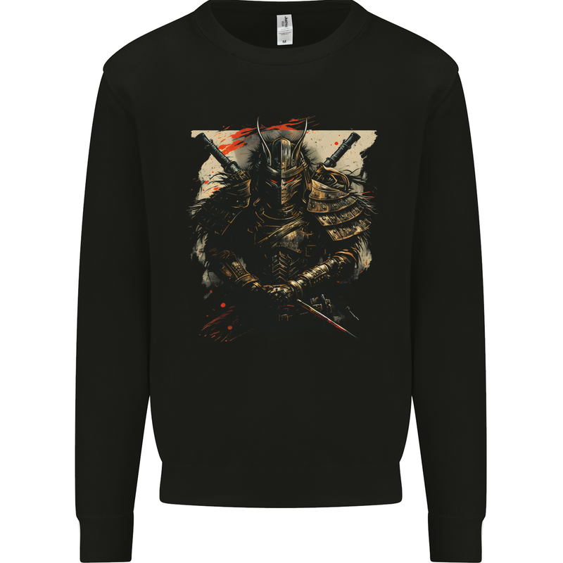 Samurai Extreme Japanese Fantasy Warrior Kids Sweatshirt Jumper Black