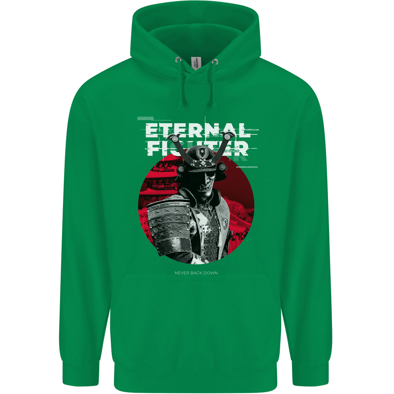 Samurai Fighter Skull MMA Mixed Martial Arts Childrens Kids Hoodie Irish Green