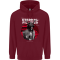 Samurai Fighter Skull MMA Mixed Martial Arts Childrens Kids Hoodie Maroon