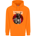 Samurai Fighter Skull MMA Mixed Martial Arts Childrens Kids Hoodie Orange