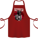 Samurai Fighter Skull MMA Mixed Martial Arts Cotton Apron 100% Organic Maroon