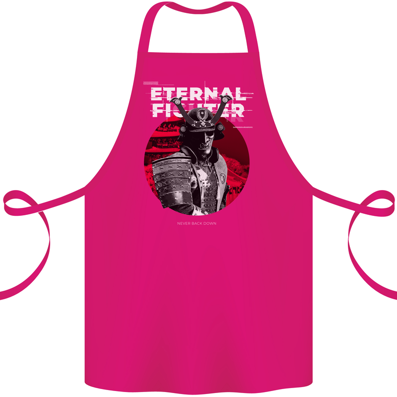 Samurai Fighter Skull MMA Mixed Martial Arts Cotton Apron 100% Organic Pink