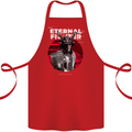 Samurai Fighter Skull MMA Mixed Martial Arts Cotton Apron 100% Organic Red