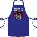 Samurai Fighter Skull MMA Mixed Martial Arts Cotton Apron 100% Organic Royal Blue