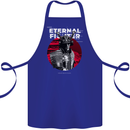 Samurai Fighter Skull MMA Mixed Martial Arts Cotton Apron 100% Organic Royal Blue