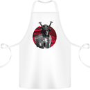 Samurai Fighter Skull MMA Mixed Martial Arts Cotton Apron 100% Organic White