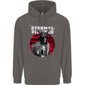 Samurai Fighter Skull MMA Mixed Martial Arts Mens 80% Cotton Hoodie Charcoal