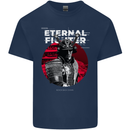 Samurai Fighter Skull MMA Mixed Martial Arts Mens Cotton T-Shirt Tee Top Navy Blue