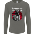 Samurai Fighter Skull MMA Mixed Martial Arts Mens Long Sleeve T-Shirt Charcoal