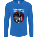 Samurai Fighter Skull MMA Mixed Martial Arts Mens Long Sleeve T-Shirt Royal Blue