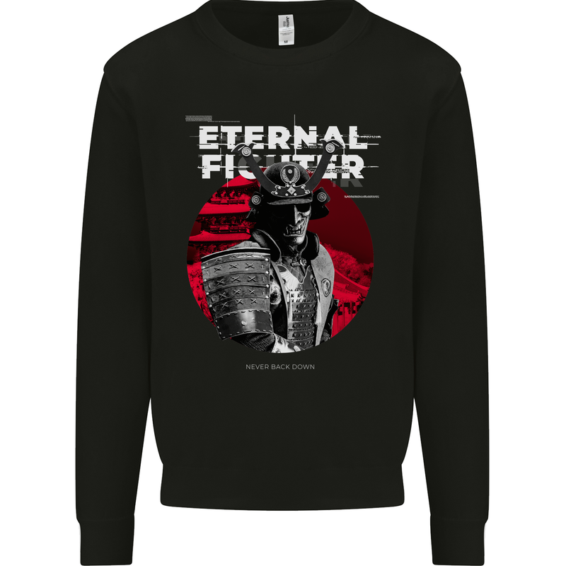 Samurai Fighter Skull MMA Mixed Martial Arts Mens Sweatshirt Jumper Black