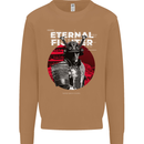 Samurai Fighter Skull MMA Mixed Martial Arts Mens Sweatshirt Jumper Caramel Latte