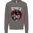 Samurai Fighter Skull MMA Mixed Martial Arts Mens Sweatshirt Jumper Charcoal