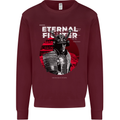 Samurai Fighter Skull MMA Mixed Martial Arts Mens Sweatshirt Jumper Maroon