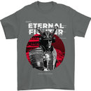 Samurai Fighter Skull MMA Mixed Martial Arts Mens T-Shirt 100% Cotton Charcoal