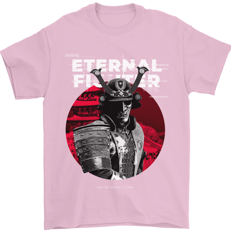 Samurai Fighter Skull MMA Mixed Martial Arts Mens T-Shirt 100% Cotton Light Pink