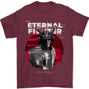 Samurai Fighter Skull MMA Mixed Martial Arts Mens T-Shirt 100% Cotton Maroon