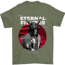 Samurai Fighter Skull MMA Mixed Martial Arts Mens T-Shirt 100% Cotton Military Green