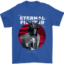 Samurai Fighter Skull MMA Mixed Martial Arts Mens T-Shirt 100% Cotton Royal Blue