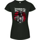 Samurai Fighter Skull MMA Mixed Martial Arts Womens Petite Cut T-Shirt Black