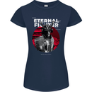 Samurai Fighter Skull MMA Mixed Martial Arts Womens Petite Cut T-Shirt Navy Blue