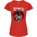 Samurai Fighter Skull MMA Mixed Martial Arts Womens Petite Cut T-Shirt Red