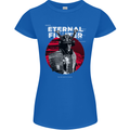 Samurai Fighter Skull MMA Mixed Martial Arts Womens Petite Cut T-Shirt Royal Blue