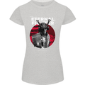 Samurai Fighter Skull MMA Mixed Martial Arts Womens Petite Cut T-Shirt Sports Grey