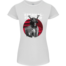 Samurai Fighter Skull MMA Mixed Martial Arts Womens Petite Cut T-Shirt White
