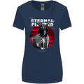 Samurai Fighter Skull MMA Mixed Martial Arts Womens Wider Cut T-Shirt Navy Blue