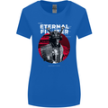 Samurai Fighter Skull MMA Mixed Martial Arts Womens Wider Cut T-Shirt Royal Blue