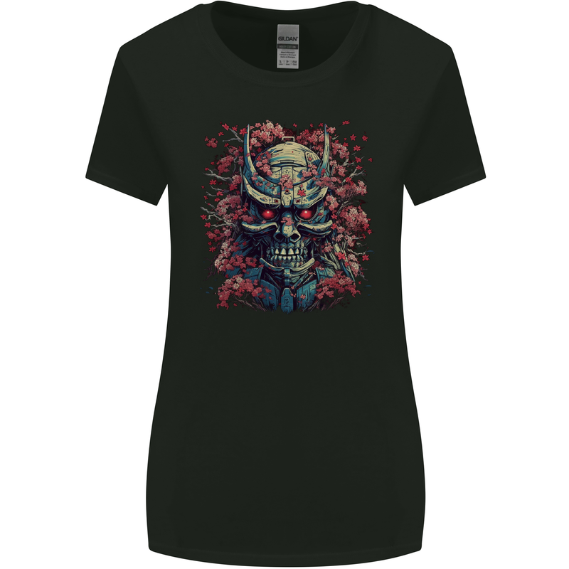 Samurai Oni Mask Bushido Ronin MMA Womens Wider Cut T-Shirt Black