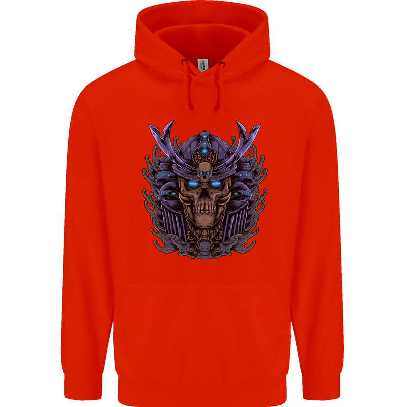 Samurai Skull MMA Martial Arts Gym Training Childrens Kids Hoodie Bright Red
