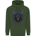 Samurai Skull MMA Martial Arts Gym Training Childrens Kids Hoodie Forest Green