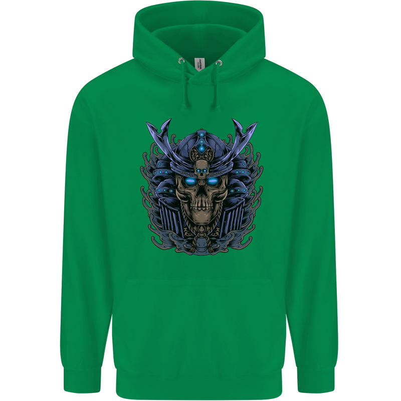 Samurai Skull MMA Martial Arts Gym Training Childrens Kids Hoodie Irish Green